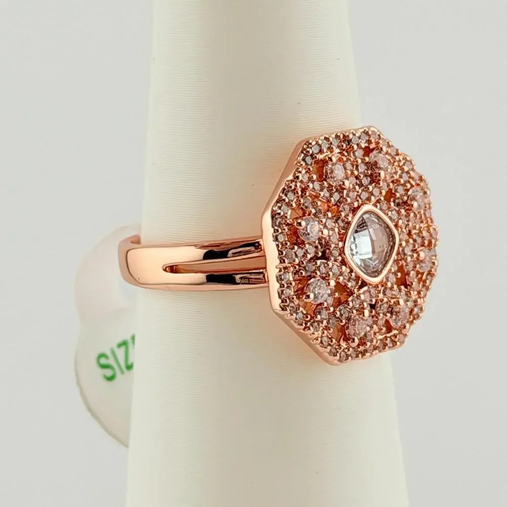 Bomb Party March 2026 Ring Sz 8 "The Jasmine Ring" Aquamarine Rose Gold - Picture 4 of 6